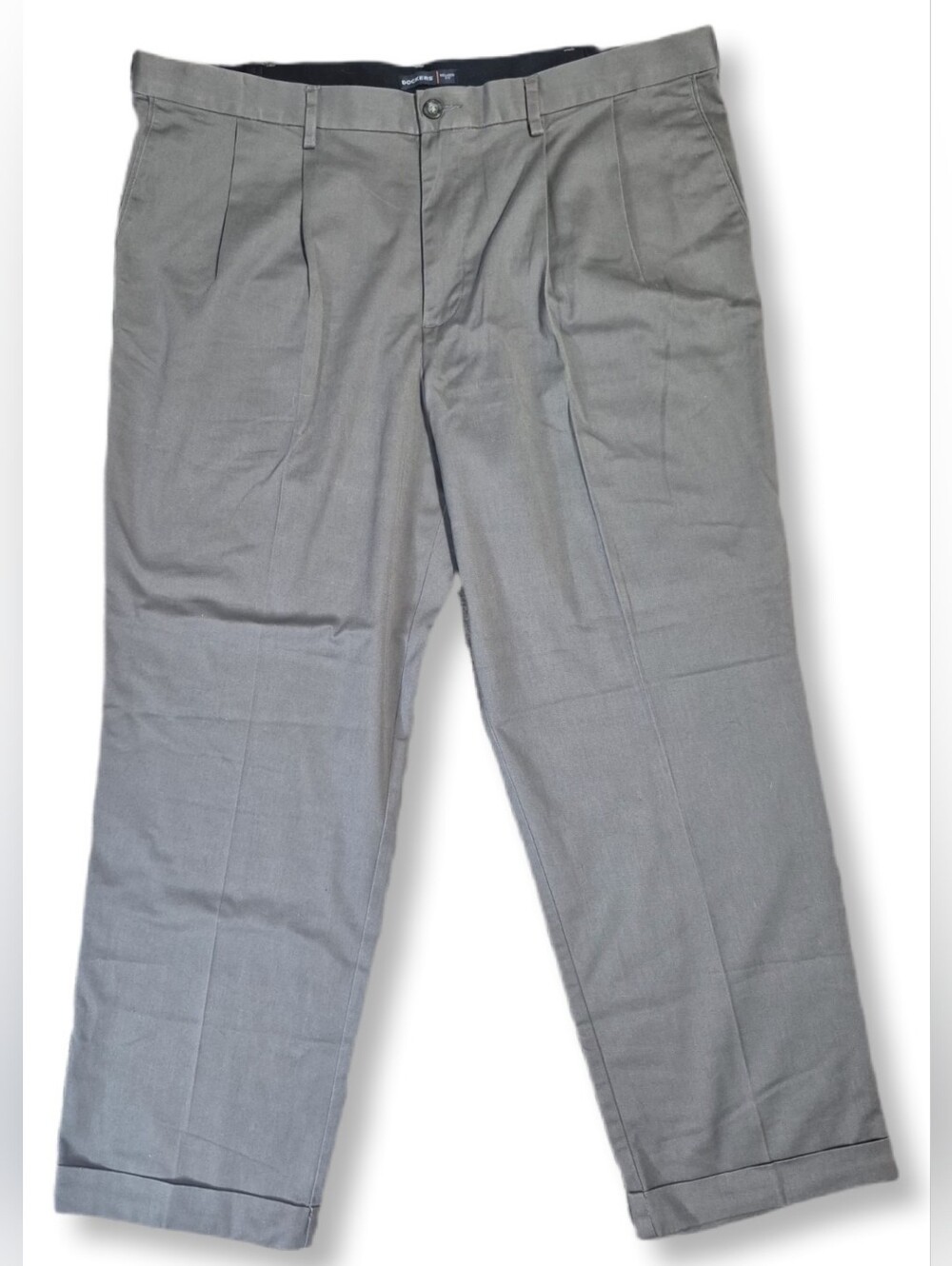 Dockers Men's Front Pleated Relaxed Fit Dress Pants in Gray Size 42/32.